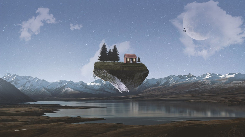 https://pixabay.com/illustrations/home-mountains-fantasy-floating-5889366/