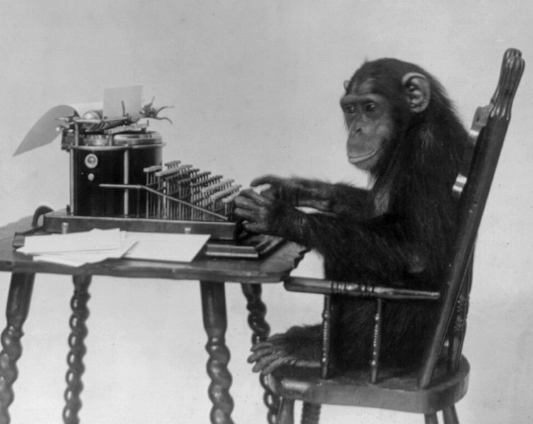 https://commons.wikimedia.org/wiki/File:Chimpanzee_seated_at_typewriter.jpg